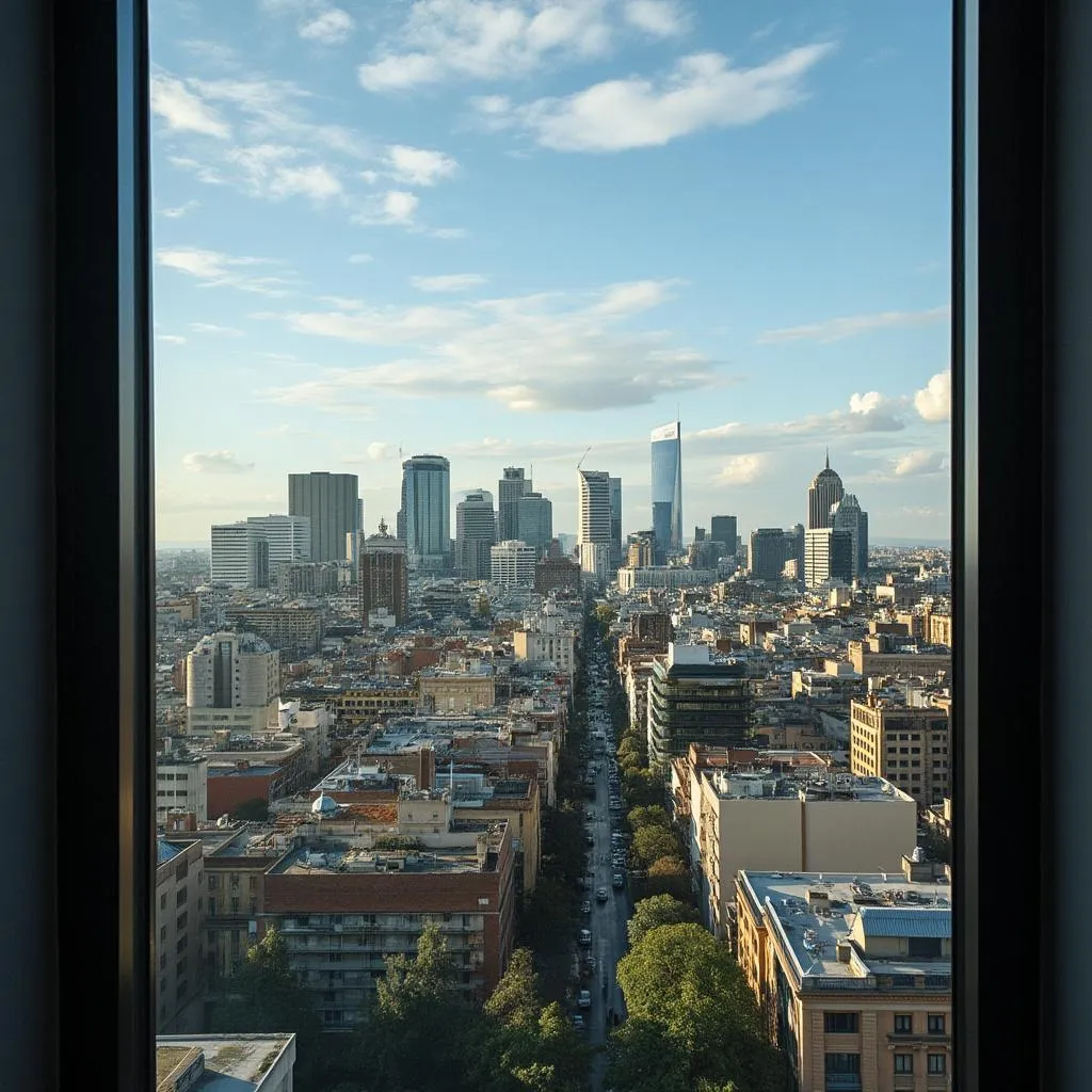 Detalle de oficina de FinArg con vista a la ciudad